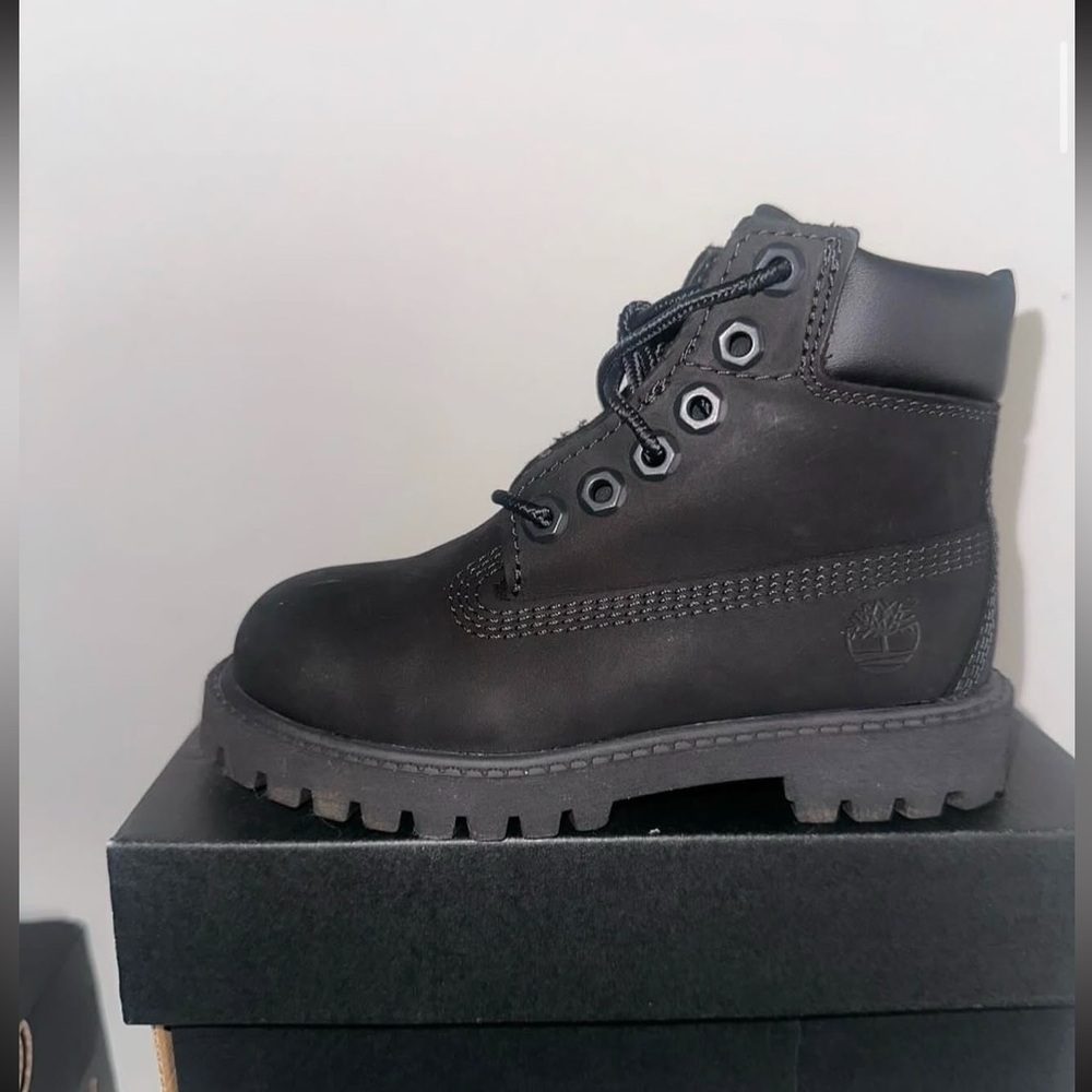 Timberland Kids Black Leather Boots